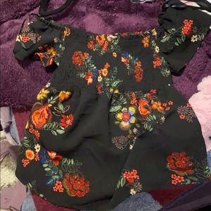 Off the Shoulder Flower Top